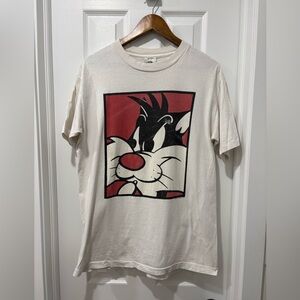 Vintage Sylvester Graphic Tee Mens large 1991 Warner bros